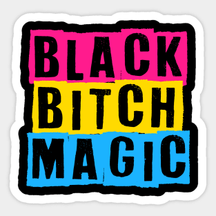 Black Pansexual Magic Sticker